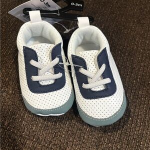 Carter's White and Blue Baby Shoes